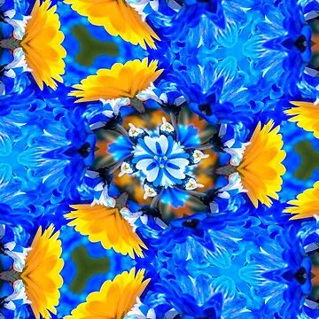 Artwork thumbnail, Yellow Calendula Pattern by Patternflower