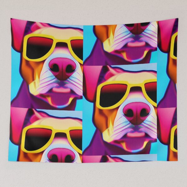 Item preview, Colorful popart dog with cool sunglasses designed and sold by Neo-Expression.