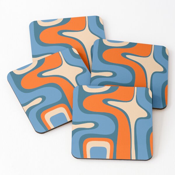 Item preview, Copacetic Retro Abstract Pattern Blue Orange Beige designed and sold by kierkegaard.
