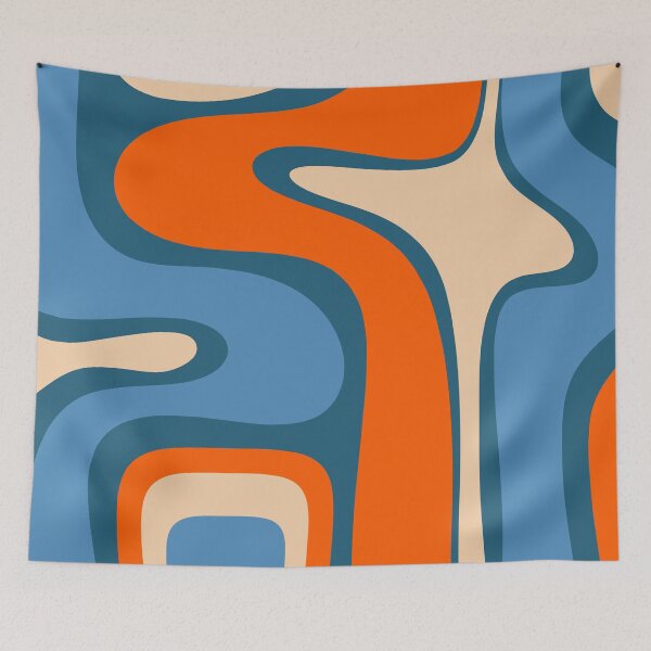 Item preview, Copacetic Retro Abstract Pattern Blue Orange Beige designed and sold by kierkegaard.