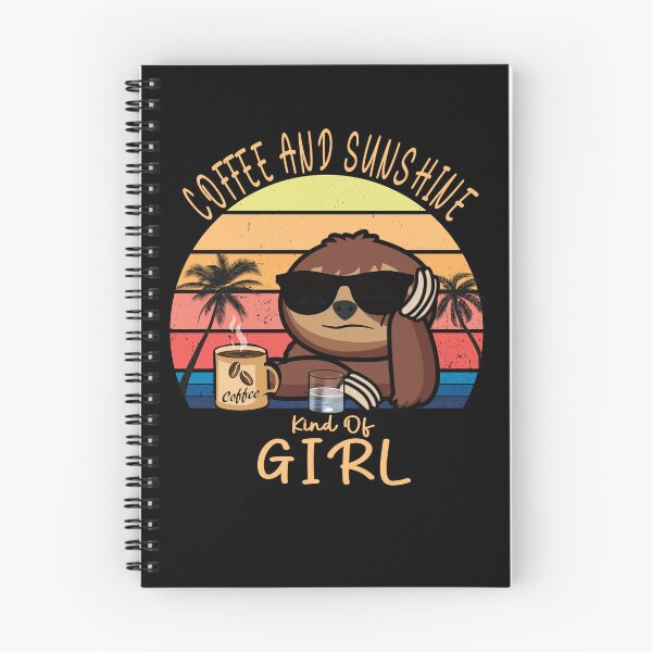 Item preview, Coffee and sunshine girl vintage sunset sloth designed and sold by TipTopTapo.