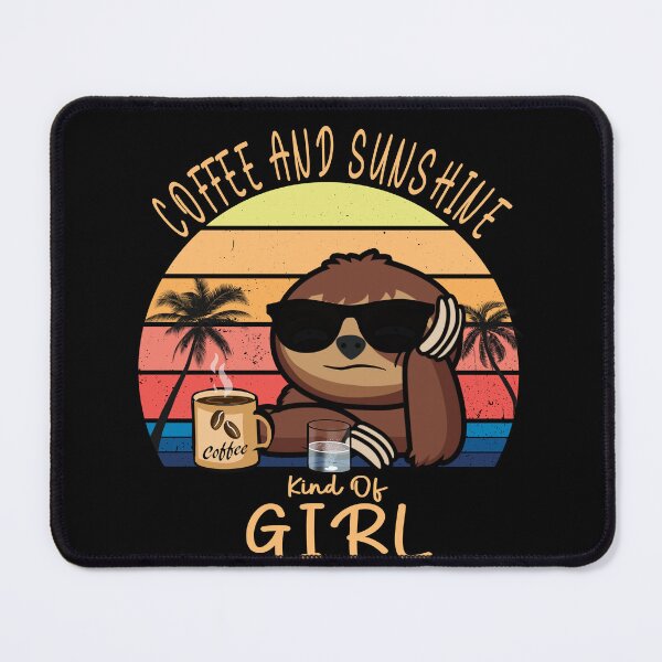 Item preview, Coffee and sunshine girl vintage sunset sloth designed and sold by TipTopTapo.