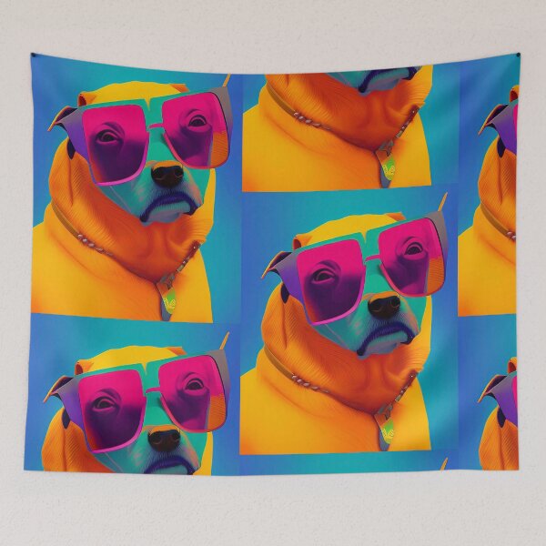 Item preview, Colorful popart dog with cool sunglasses designed and sold by Neo-Expression.