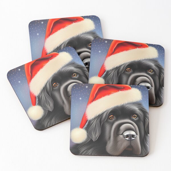 Item preview, Christmas Newfoundland Wearing A Santa Hat designed and sold by ZenEverAI.