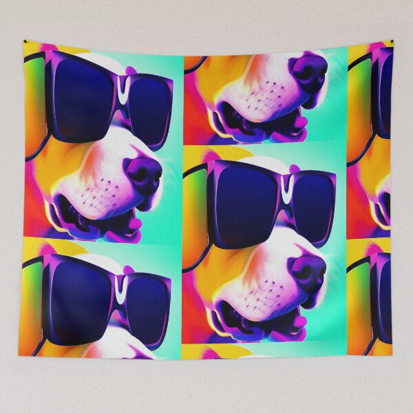 Item preview, Colorful popart dog with cool sunglasses designed and sold by Neo-Expression.