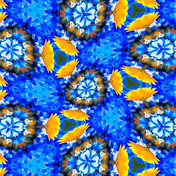 Artwork thumbnail, Yellow Calendula Pattern by Patternflower