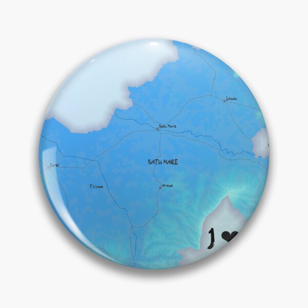 Item preview, Satu Mare County Map, România designed and sold by maptheclouds.