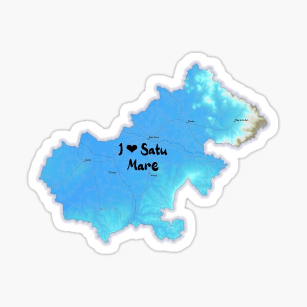 Satu Mare County Map, România Sticker