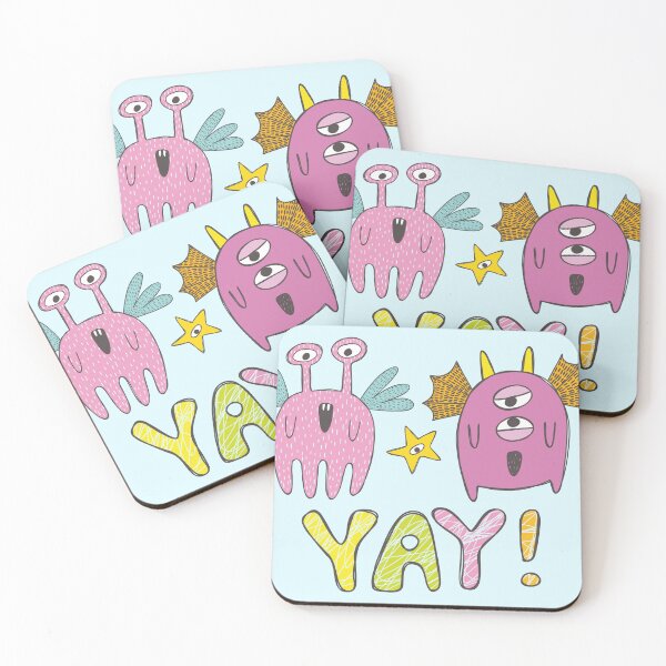 Item preview, Two Pink Monsters Yay! designed and sold by KOTOdesign.