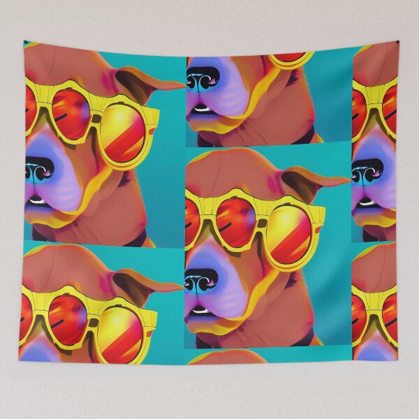 Item preview, Colorful popart dog with cool sunglasses designed and sold by Neo-Expression.