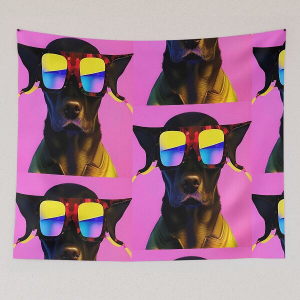Item preview, Colorful popart dog with cool sunglasses designed and sold by Neo-Expression.