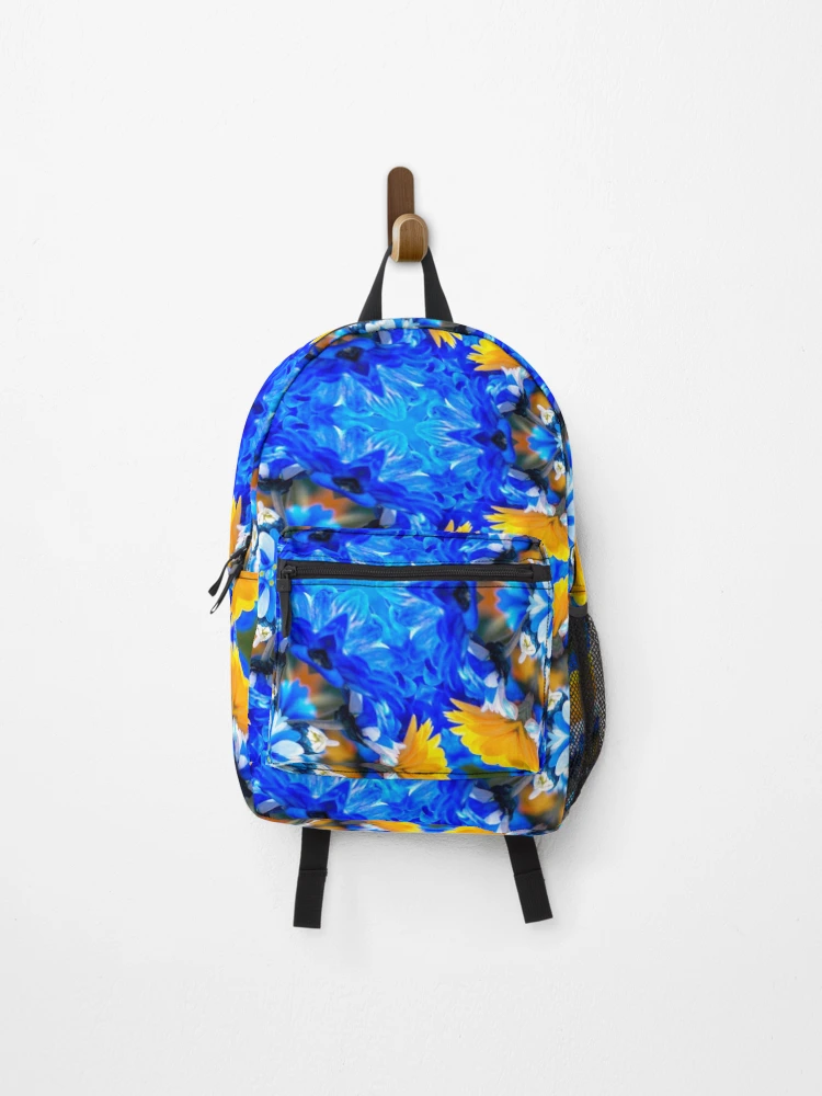 Thumbnail 1 of 3, Backpack, Yellow Calendula Pattern designed and sold by Patternflower.