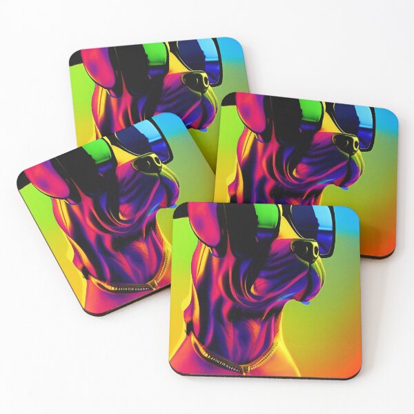 Item preview, Pop art mastiff. Colorful dog wearing sunglasses. designed and sold by Neo-Expression.