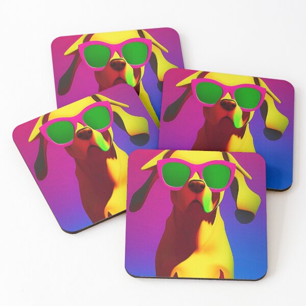 Item preview, Colorful popart dog with cool sunglasses designed and sold by Neo-Expression.