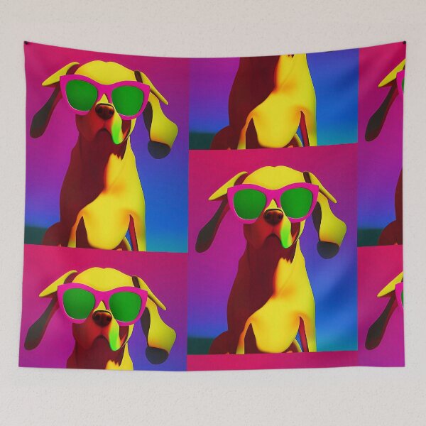 Item preview, Colorful popart dog with cool sunglasses designed and sold by Neo-Expression.