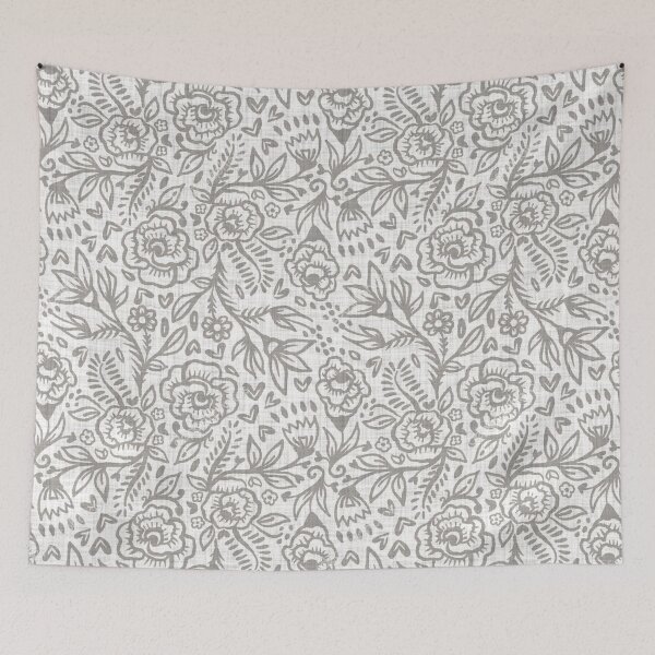 Item preview, beautiful small print florat grey blue white pattern design designed and sold by Vkhandekar.