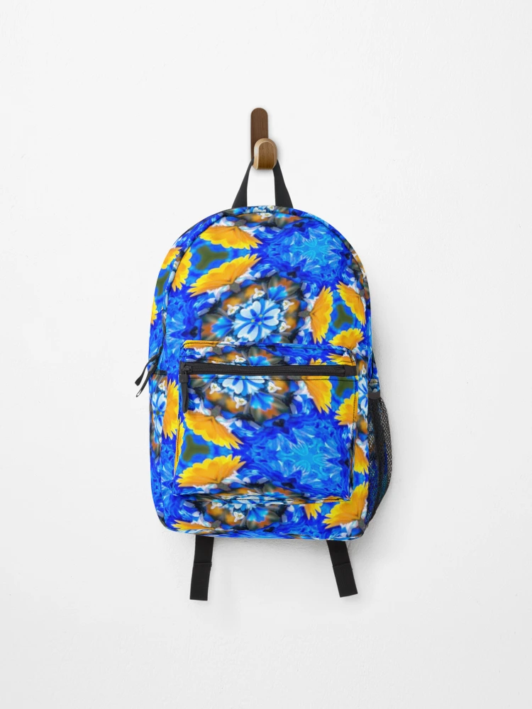 Thumbnail 1 of 3, Backpack, Yellow Calendula Pattern designed and sold by Patternflower.