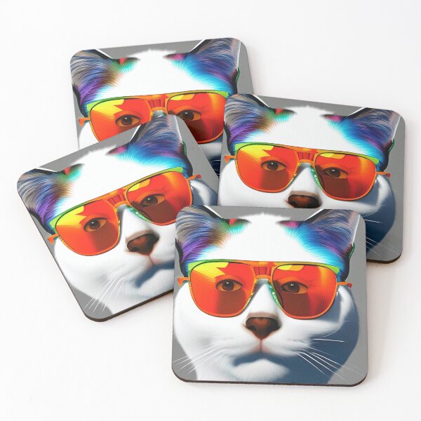 Item preview, Colorful cats popart wearing sunglasses designed and sold by Neo-Expression.