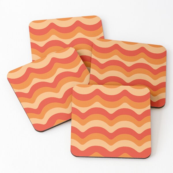 Item preview, Retro 70s   Abstract groovy Waves Pattern in red , orange and beige  designed and sold by Yasminepatterns .