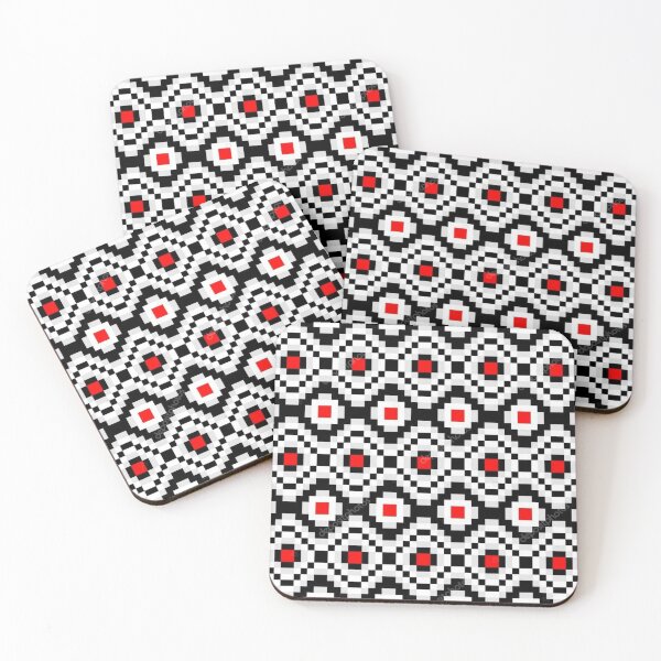 Item preview, black white red pattern block print pretty exotic designed and sold by Vkhandekar.