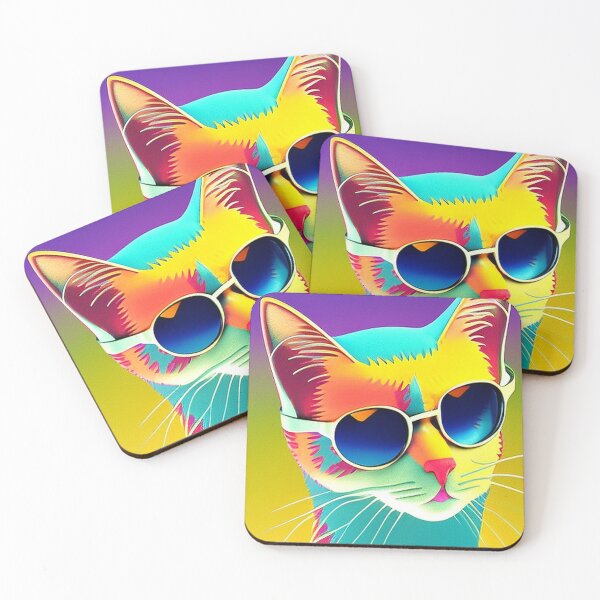 Item preview, Colorful cats popart wearing sunglasses designed and sold by Neo-Expression.