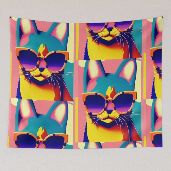Artikelvorschau, Bunte Katzen Popart entworfen und verkauft von Neo-Expression.