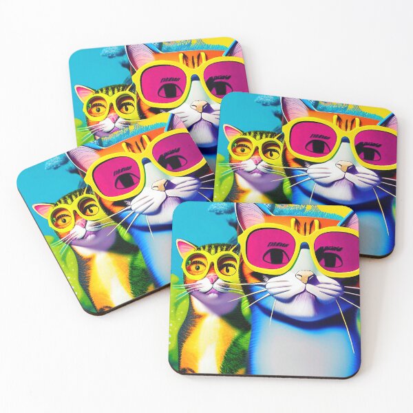 Item preview, Colorful cats popart wearing sunglasses designed and sold by Neo-Expression.