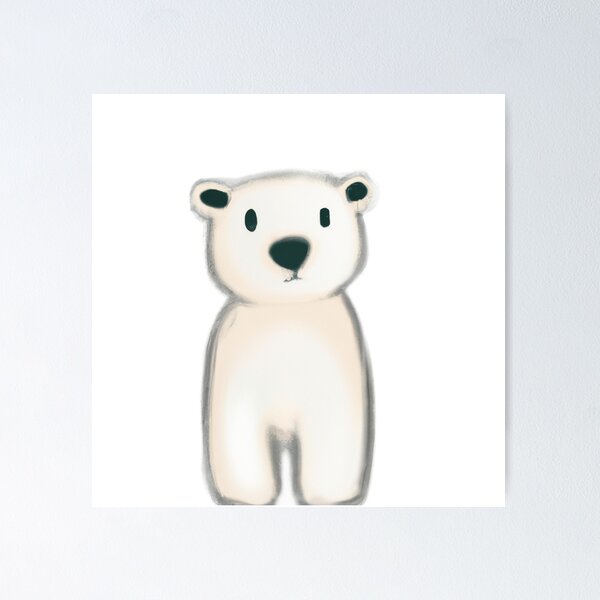 Cute Polar Bear Drawing - Polar Bear - Posters and Art Prints | TeePublic