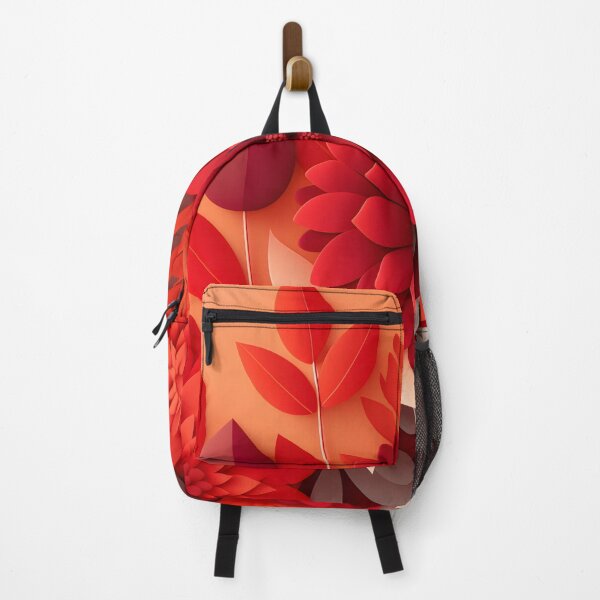 Item preview, Red and white flowers and leaves designed and sold by randrdesign.