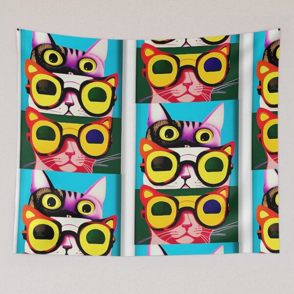 Artikelvorschau, Bunte Katzen Popart entworfen und verkauft von Neo-Expression.