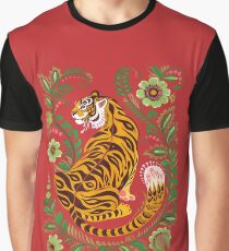 Tiger Volkskunst Grafik T-Shirt