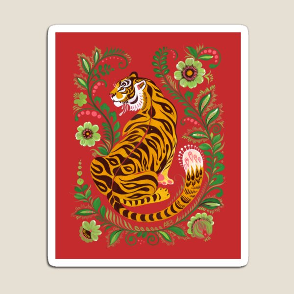 Art populaire tigre Magnet