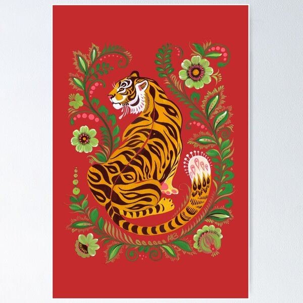 Item preview, Tiger Folk Art designed and sold by Anna Bucciarelli.