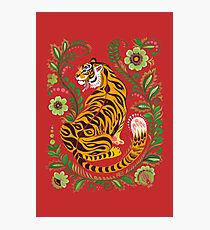 Tiger Folk Art Photographic Print