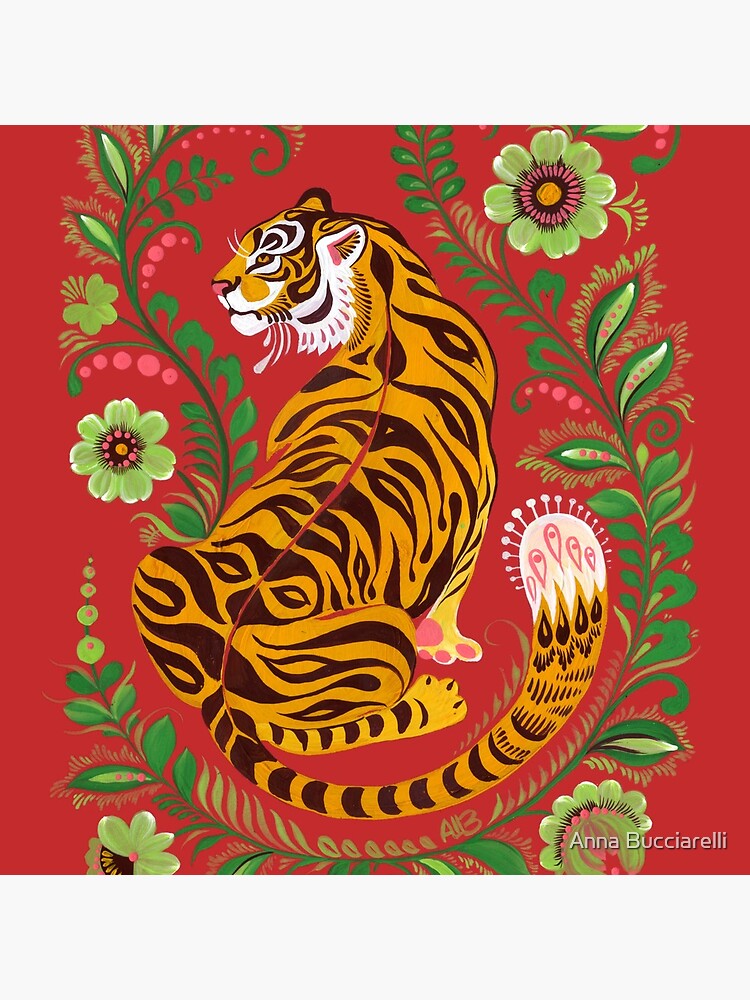 Tiger Folk Art by annabucciarelli