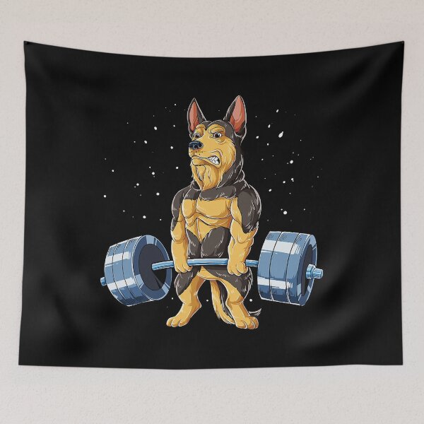 Item preview, German Shepherd Weightlifting Funny Deadlift Fitness Gym designed and sold by GeorgiHeyward.