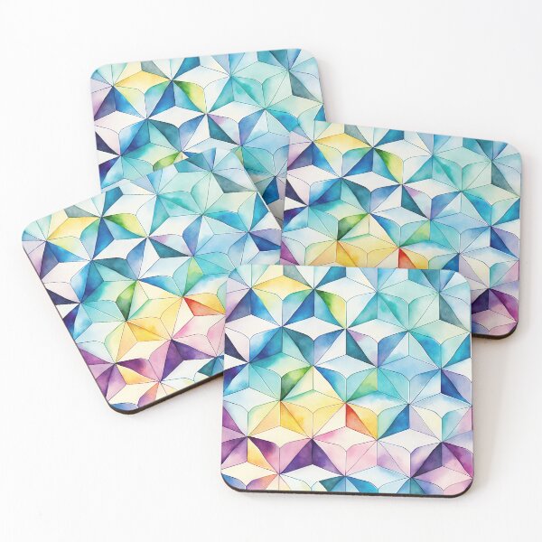 Item preview, Watercolour Isometric Grid designed and sold by Patternifico.
