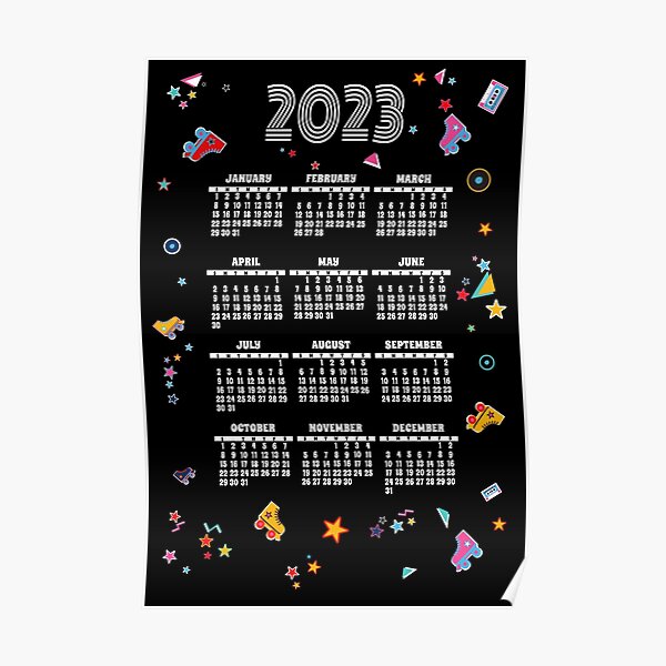 " Disco Calendar 2023 2023 Yearly Calendar" Poster for Sale by