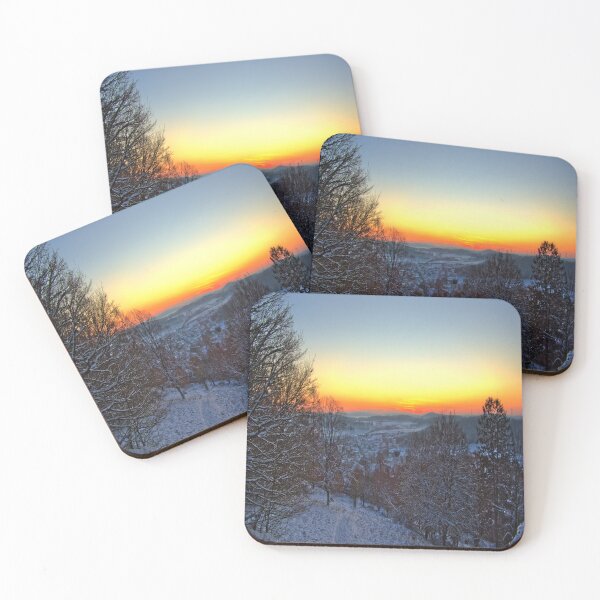 Item preview, Clear sunset on winter evening designed and sold by frankuffmann.