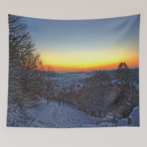 Item preview, Clear sunset on winter evening designed and sold by frankuffmann.