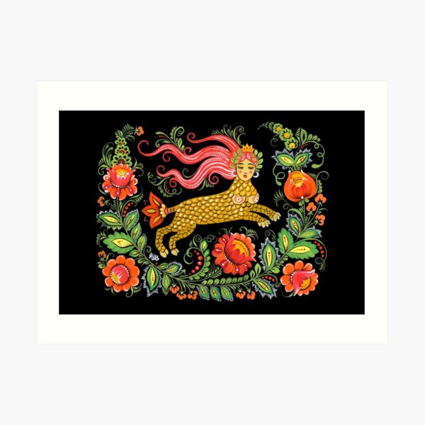 Magical Creature Folk Art (Lamia) Art Print