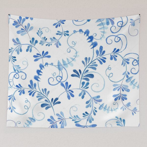 Item preview, soft simple minimalist white blue design pattern designed and sold by Vkhandekar.