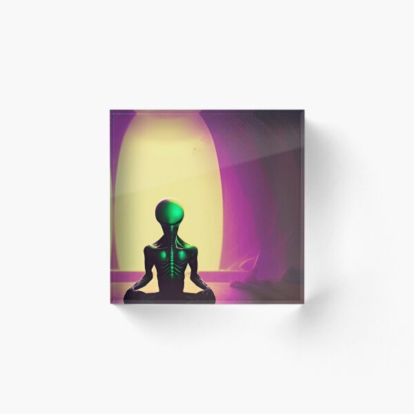 Aperçu de l'œuvre Extraterrestre méditant. Art de méditation de yoga créée et vendue par Neo-Expression.