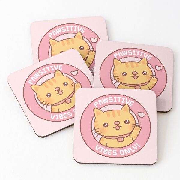 Item preview, Cute Tabby Cat Pawsitive Vibes Only Motivational Pun designed and sold by rustydoodle.