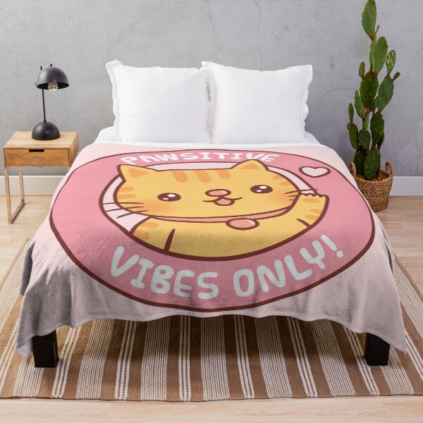 Item preview, Cute Tabby Cat Pawsitive Vibes Only Motivational Pun designed and sold by rustydoodle.