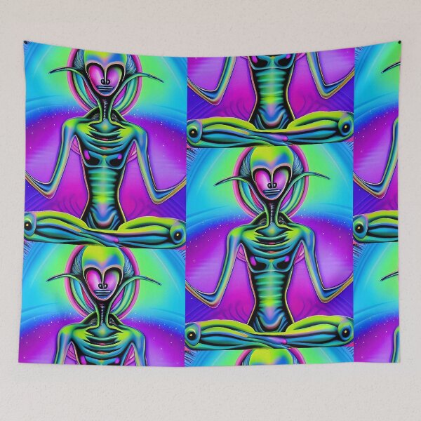 Item preview, Trippy colorful alien meditation art designed and sold by Neo-Expression.