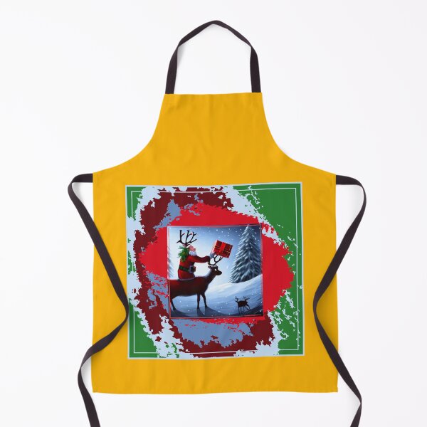 Item preview, Santa & Reindeer delivering presents in Tin Foil Style design designed and sold by CoyoteGifts.
