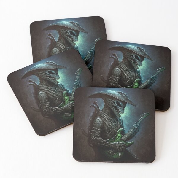 Item preview, Alien guitar player, Guitarist UFO, Space Sci-fi art designed and sold by YZO-Design.