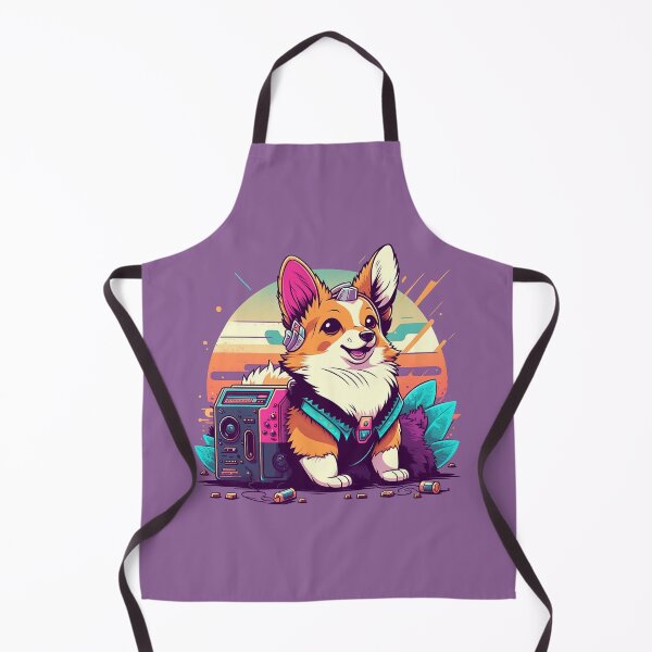 Item preview, Cartoon Restro Synthwave Corgi on the Beach designed and sold by Shaani.