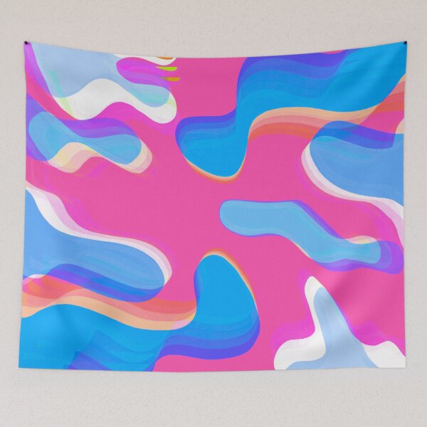 Item preview, Multicolor Neon Pink, Neon Blue, Purple, White and Blue Tones Bubbly Pattern Design designed and sold by theprintedclub.